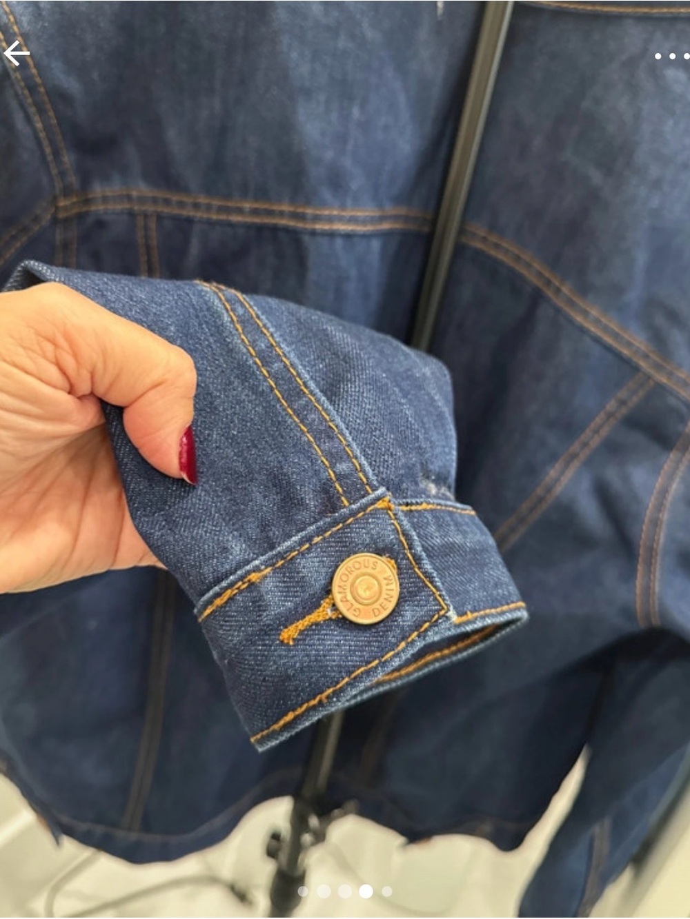 Glamorous Blue Denim Jacket with Contrast Stitching - Picture 5 of 6